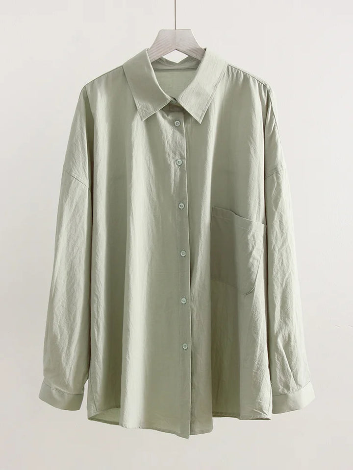 White Basic Oversized Button Up Shirts Women Summer Cotton Office Wear Loose Blouses Female Yellow Shirt Long Sleeve For Women