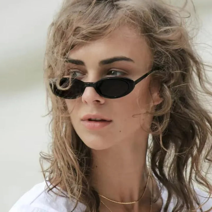 Vintage Oval  Sunglasses Women Luxury Brand Designer Small Oval Sun Glasses Retro Black Red Glasses Ladies Goggle